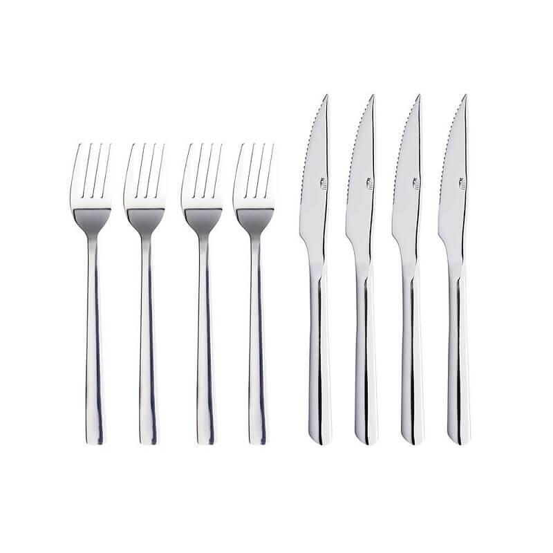 Aida RAW Steaksæt i Blank - 8 Dele i Gaveæske