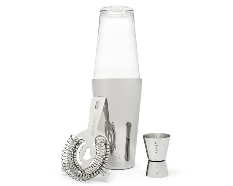Boston Barsæt 4 Dele i Stål - Perfekt til Cocktailmixing!