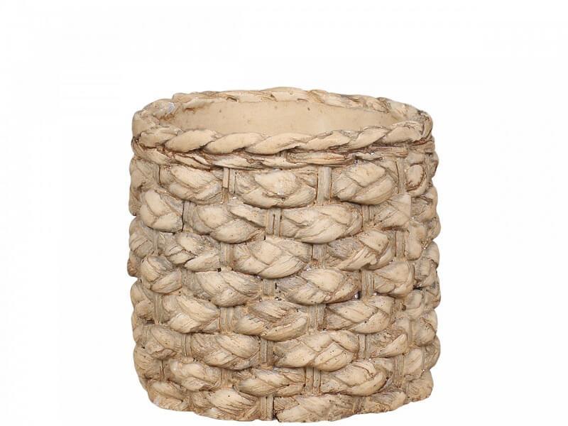 Corte Cement Urtepotteskjuler med Flet Mønster - 11 cm