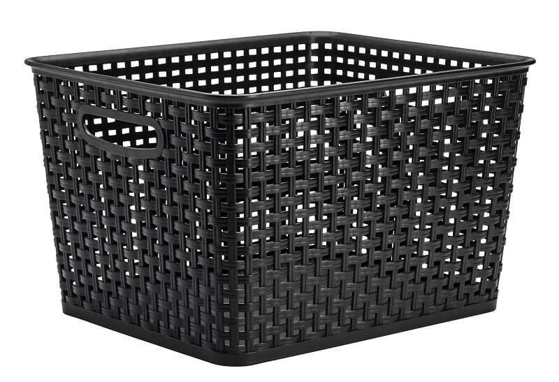 Fletkurv i plast 17l - Sort opbevaringsløsning
