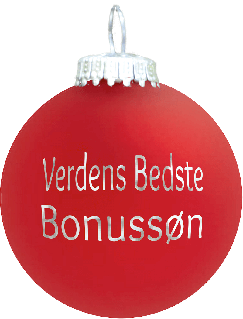 Julekugle Mat Rød  Quot Verdens Bedste Bonussøn Quot