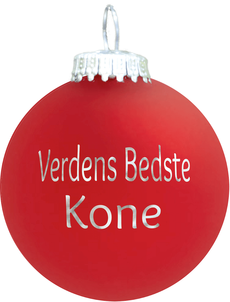 Julekugle Mat Rød "Verdens Bedste Kone" - Perfekt Gave!