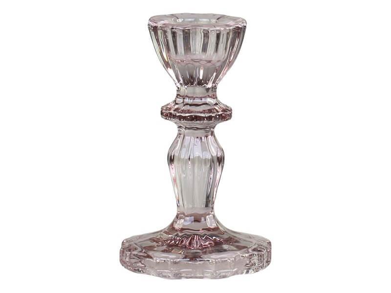 Elegant lysestage med blondekant i taupe - 10 cm