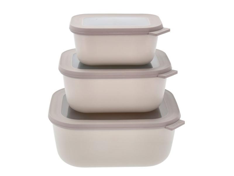 Mepal Cirqula Høj Rekt  Skålesæt M Låg 3 Stk Nordic White