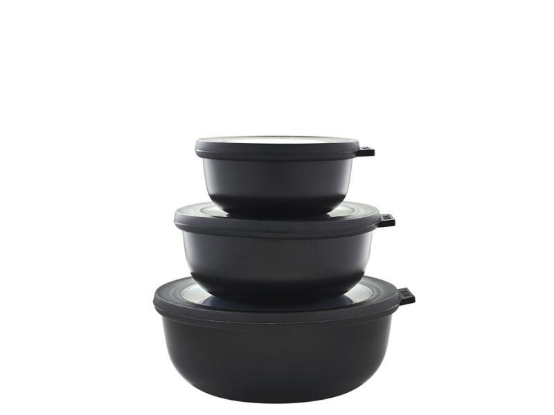 Mepal Cirqula Skålesæt - 3 Stk i Sort til Madopbevaring
