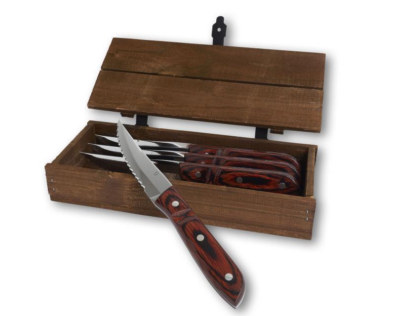 Old Farmer Classic Steakkniv XL - 4 Stk i Træ og Stål