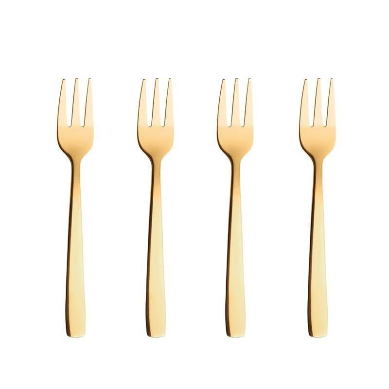 Guldbelagte Kagegafler - 4 Stk til Luksuriøs Servering