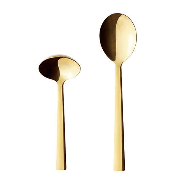 Raw Serveringssæt Med Guld Belægning