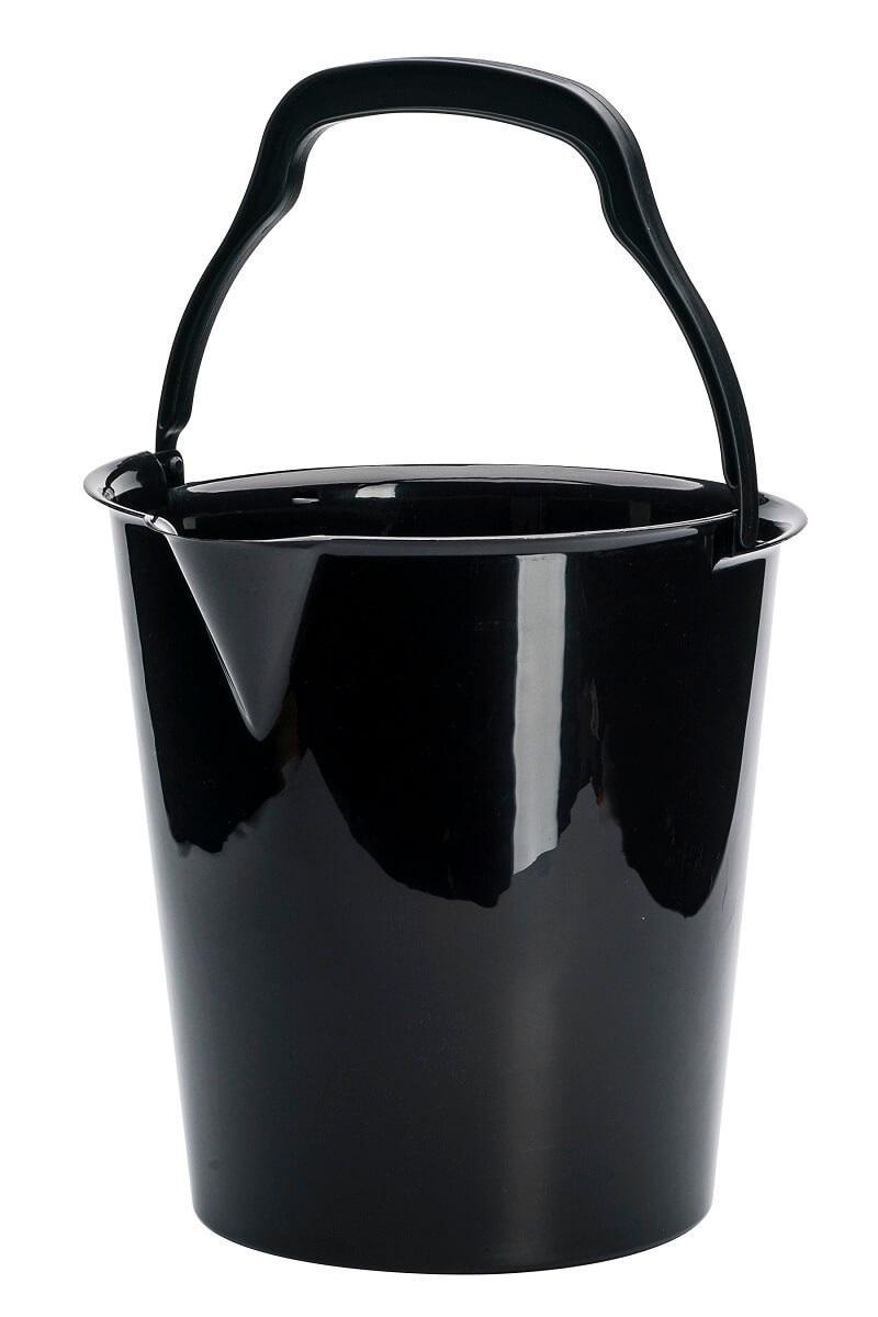 10L Sort Spand med Tud til Effektiv Væskeopbevaring