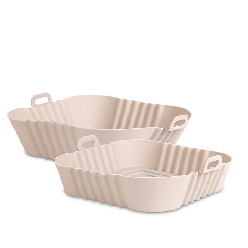 Airfryer Silikoneforme 2 Stk - Firkantet Lys Grå