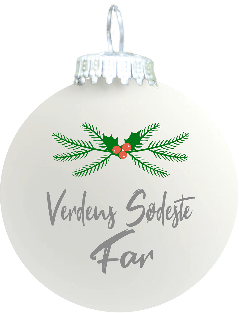 Julekugle Mat Hvid  Quot Verdens Sødeste Far Quot
