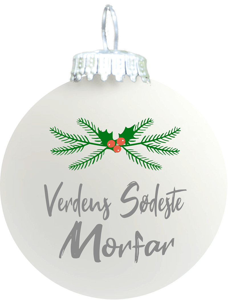 Julekugle Mat Hvid  Quot Verdens Sødeste Morfar Quot