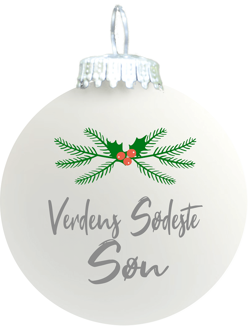 Julekugle Mat Hvid  Quot Verdens Sødeste Søn Quot