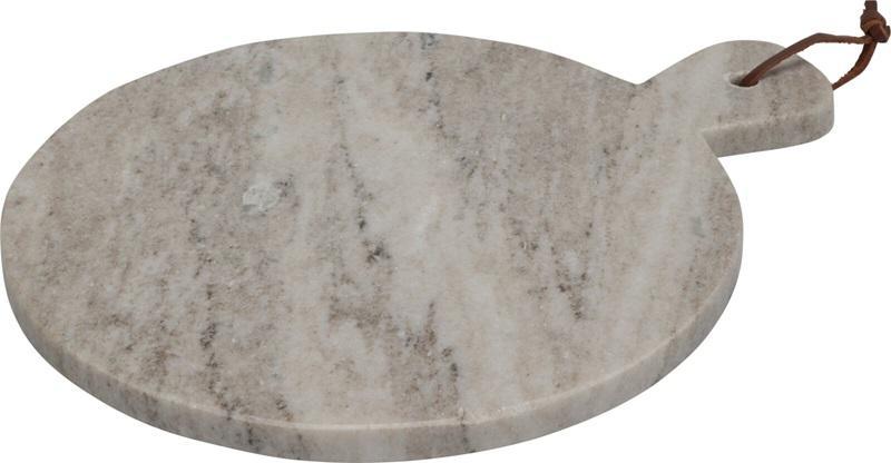 Koopman Rundt Marmor Skærebræt med Læderrem - Eksklusiv!