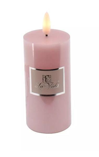 La Vida Led Bloklys Modern Rosa H18 D7 4 Cm