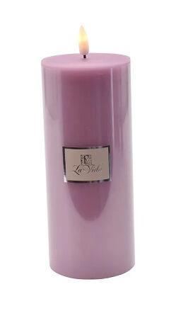 La Vida LED Bloklys H18 Ø7,4 cm i Lyselilla - Skab Hygge