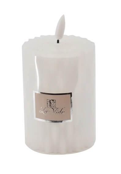 La Vida Pattern LED Bloklys Hvid - Skab Hygge i Dit Hjem