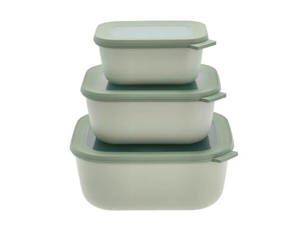 Mepal Cirqula Høj Rekt  Skålesæt M Låg 3 Stk Nordic Sage