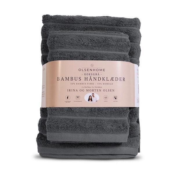 Olsenhome Håndklæder 4 Pak    Koksgrå