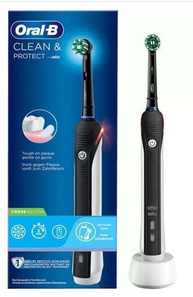 Oral-B El-tandbørste Clean & Protect Black Cross Action