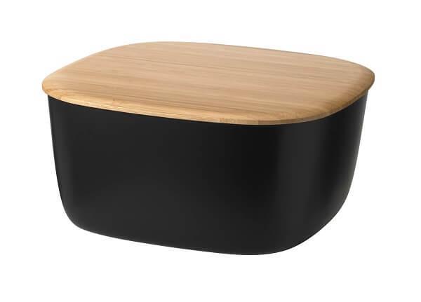 RIG-TIG Brødkasse i Kvadratisk Sort - Frisk Brød Hver Dag!