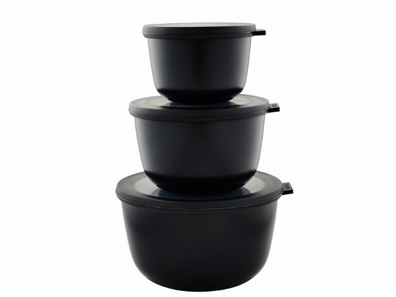 Mepal Cirqula Høj Skålesæt Sæt Af 3 Stk Sort