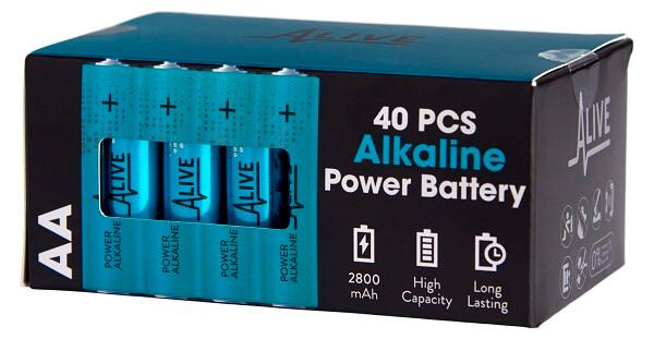 Alkaline Batterier Aa Lr6 1 5v 40 Pak