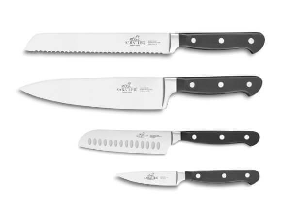 Sabatier Pluton Knivsæt 4 Dele Stål Sort