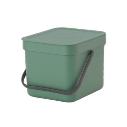 Brabantia Affaldsspand M  Låg   6 Liter Grøn Sort