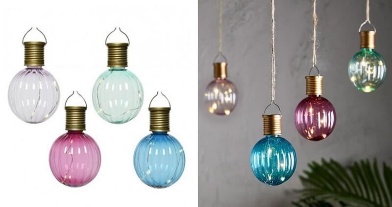 Conzept Solarpære Med Riller 8x10 Cm Forskellige Farver 3 Stk