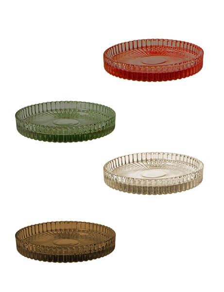 Da'core Glasplade til Bloklys Ø9,8 cm - 4 Farver Ass.