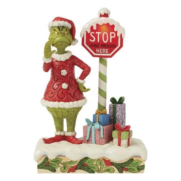 Disney Grinch Figur ved Stop Skilt - Festligt Hjem Deko