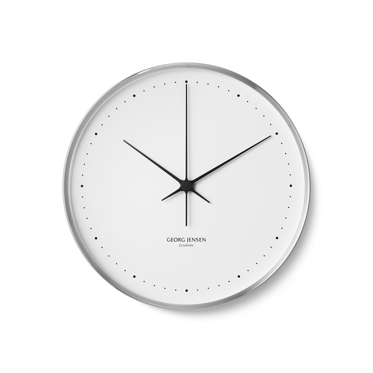 Georg Jensen HK Vægur 40 cm i Rustfrit Stål med Hvid Skive