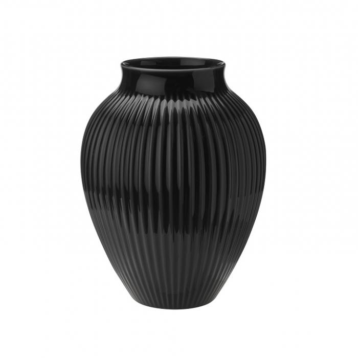 Knabstrup Vase med Riller 27 cm - Elegant Sort Design