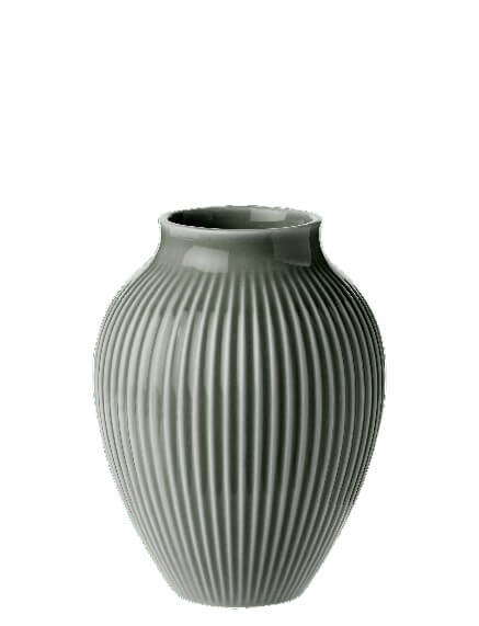 Knabstrup Vase med Riller - Mat Grøn Elegance