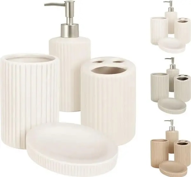 Koopman Badeværelsessæt 4 Dele - Hvid Tilbud!