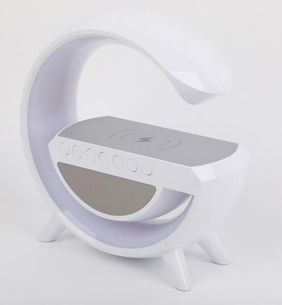 Trådløs Opladerlampe med Bluetooth Højtaler - Tilbud!