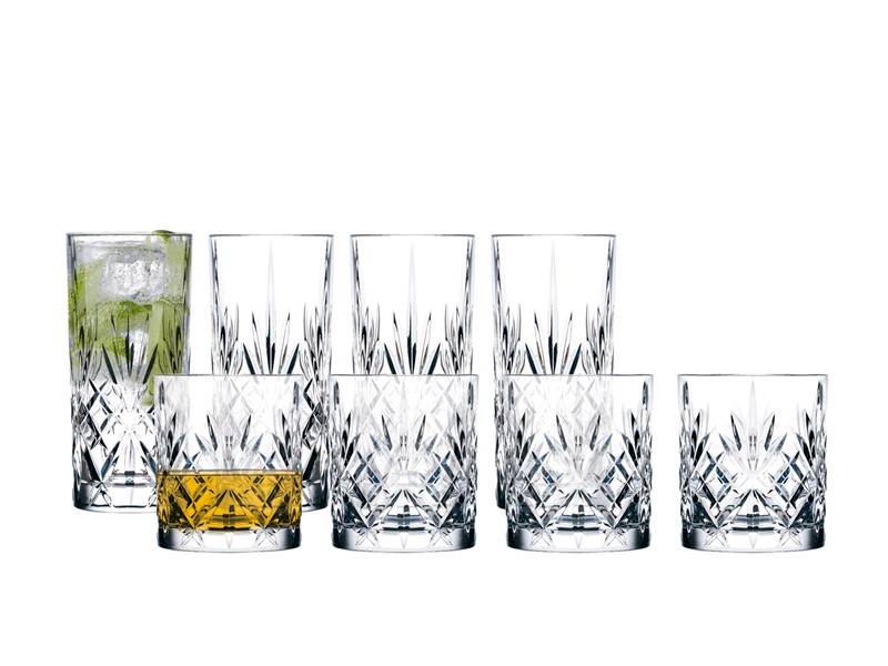 Lyngby Glas Krystal Melodia Whiskyglas - 8 Stk Elegance