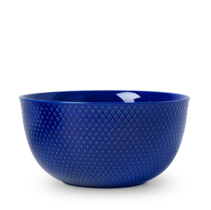 Lyngby Porcelæn Rhombe Skål Mørkeblå - Farverig Middagsglæde