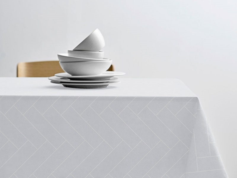 Södahl Ø160 Tiles Damask Dug i Optisk Hvid - Tilbud!