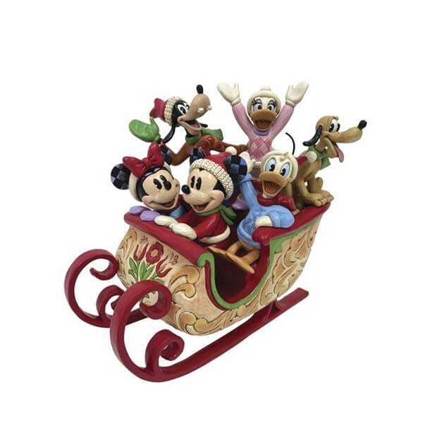 Disney Mickey & Venner i Slæde - Magisk Hygge Figur