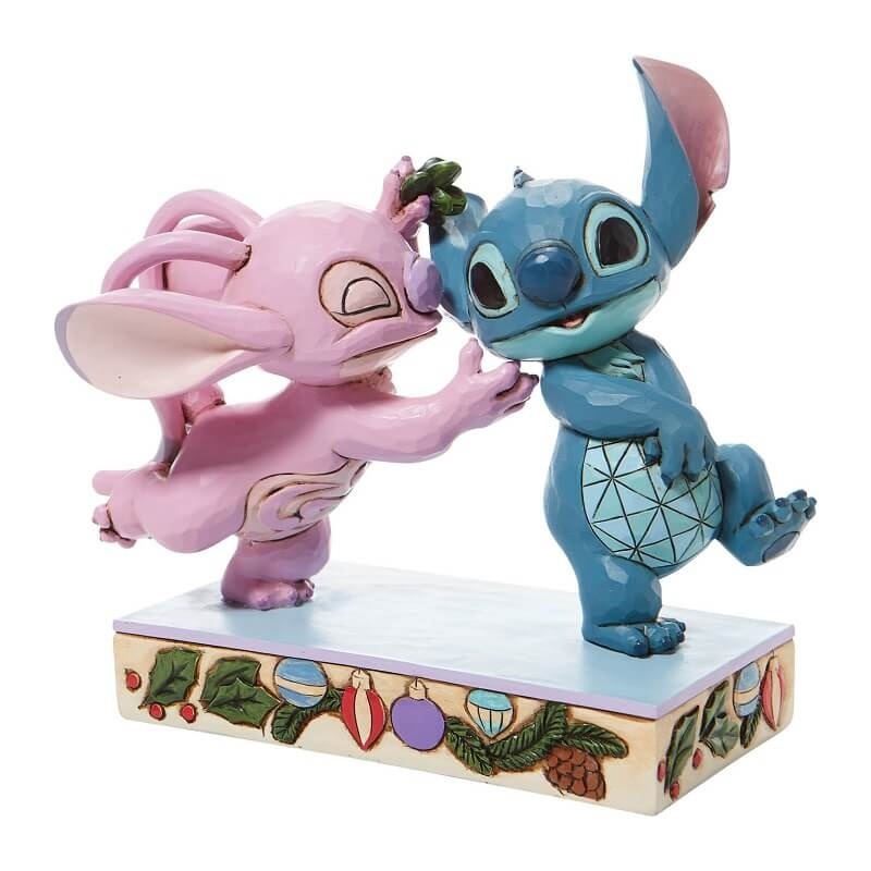 Disney Stitch og Angel Kysser Mistelten Figur til Jul