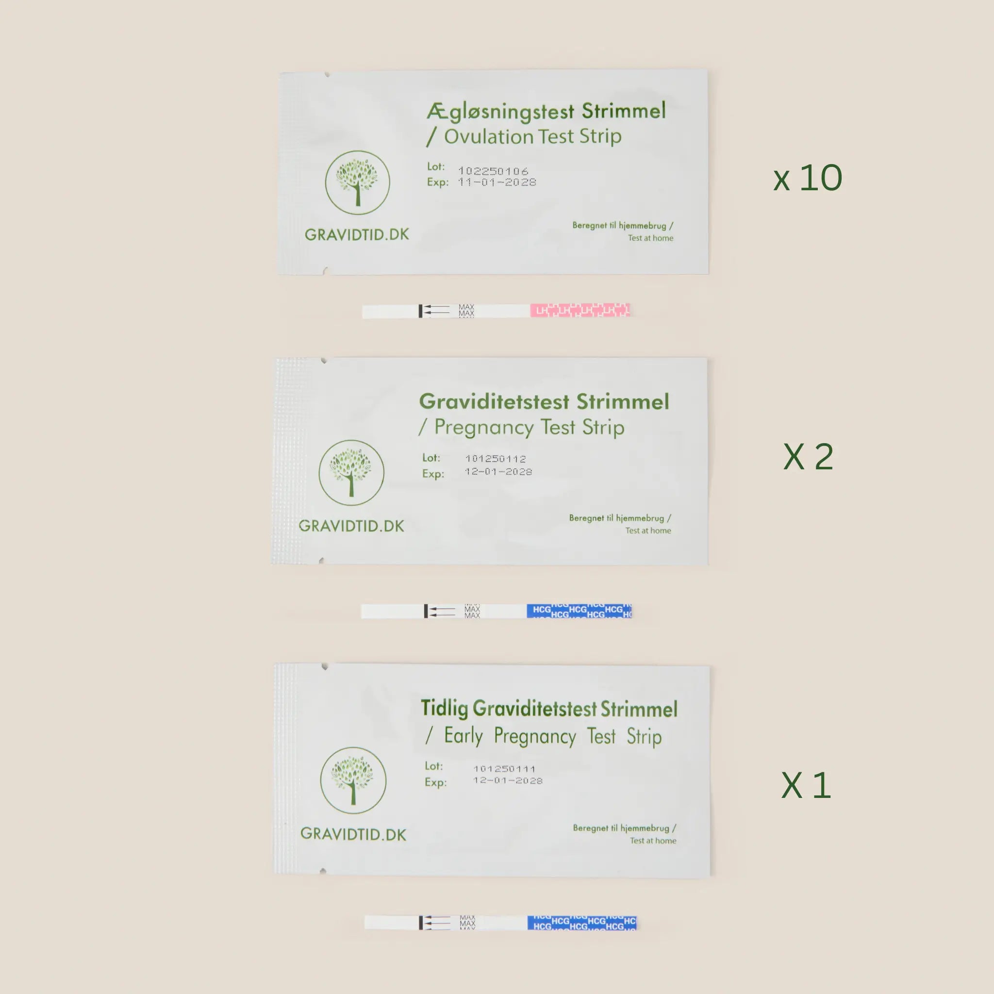Graviditetstest Pakke med 10 Ægløsningstests og 2 Tests