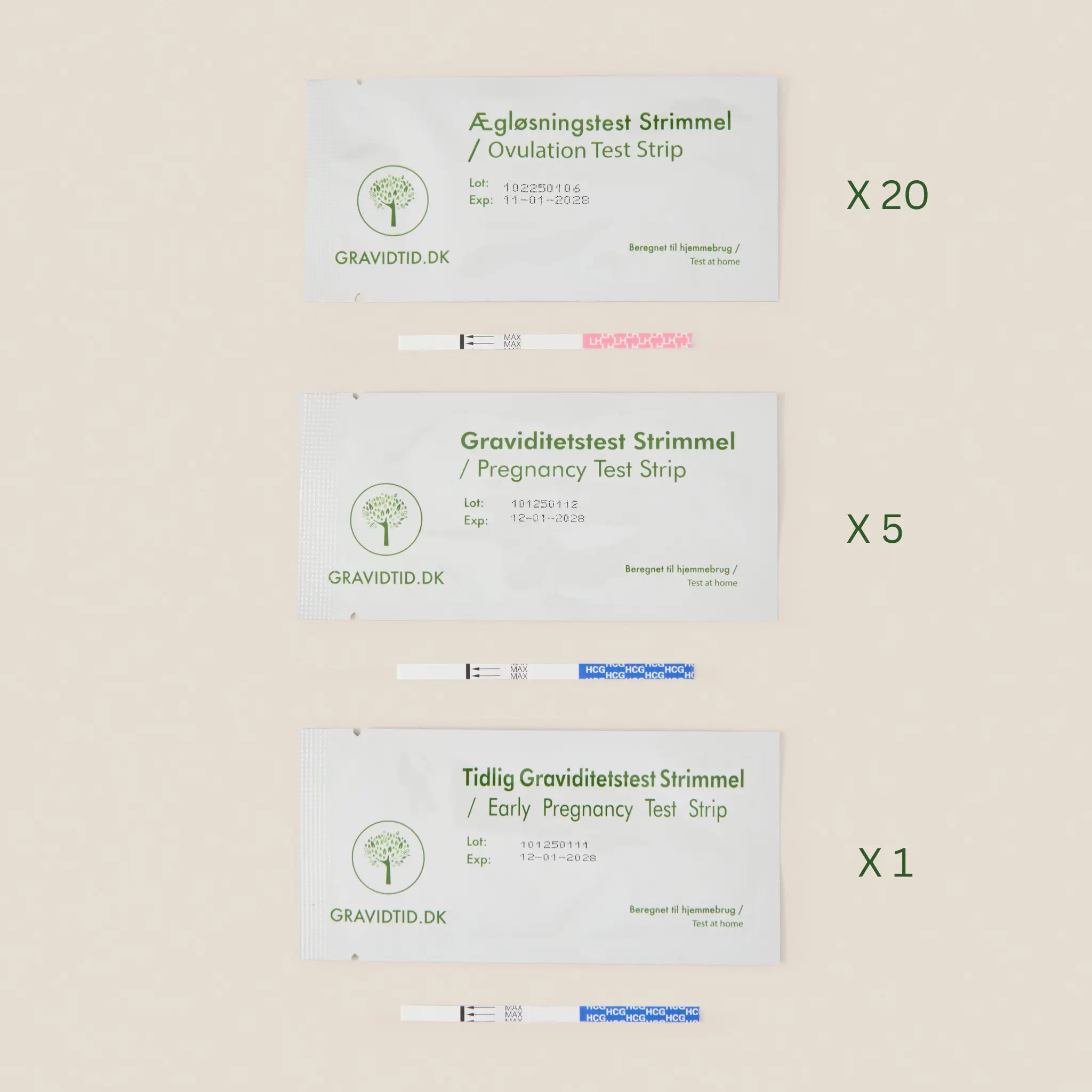 Graviditetstestpakke med 20 ægløsningstests - Spar 15%