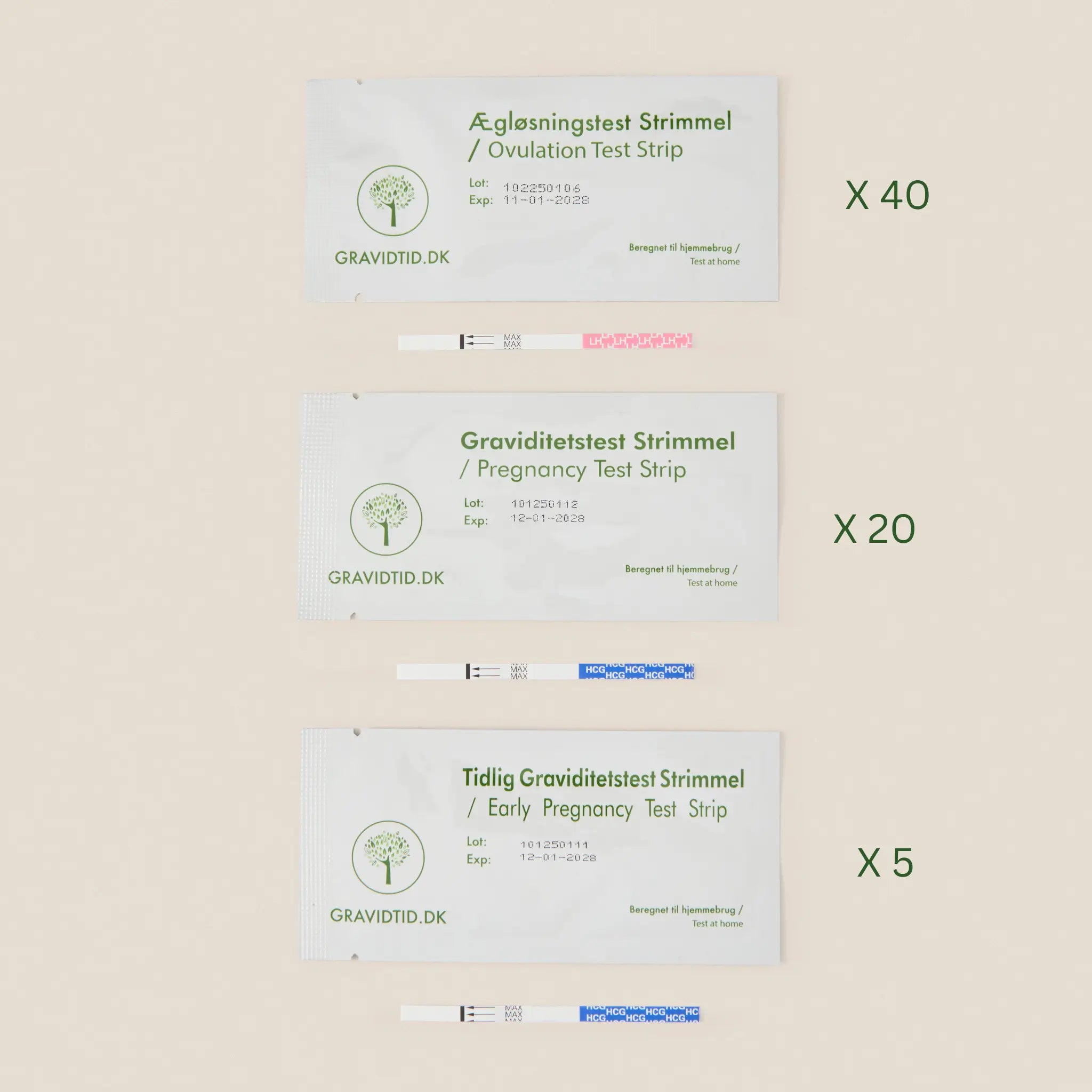 Graviditetstest Pakke - 40 Ægløsning + 20 Graviditetstest