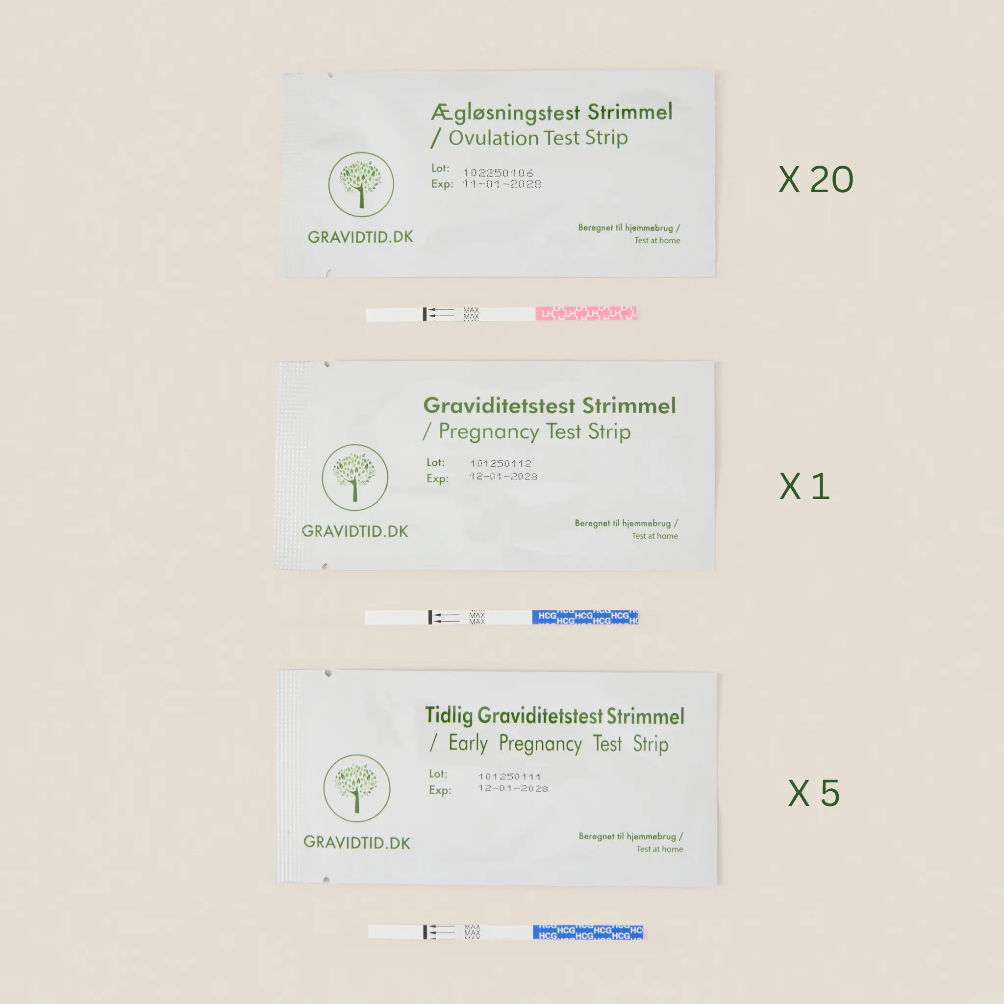 Graviditetstestpakke - 20 ægløsning + 5 tidlige tests