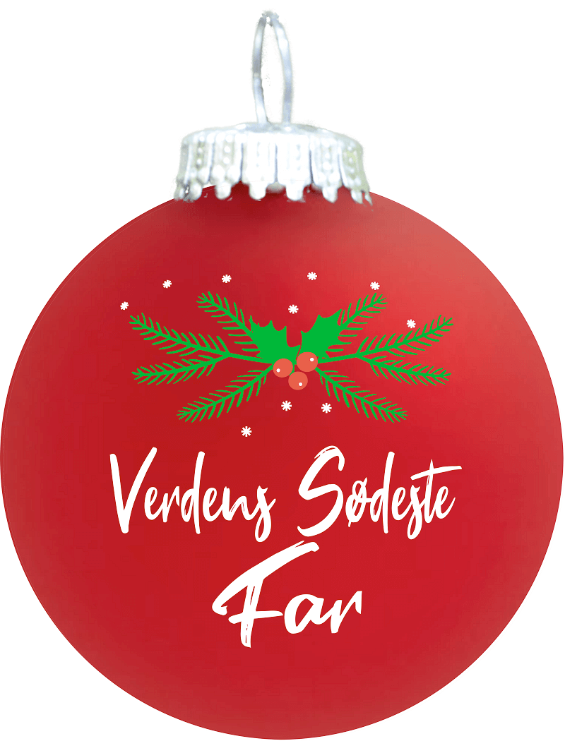 Julekugle Mat Rød Gran  Quot Verdens Sødeste Far Quot