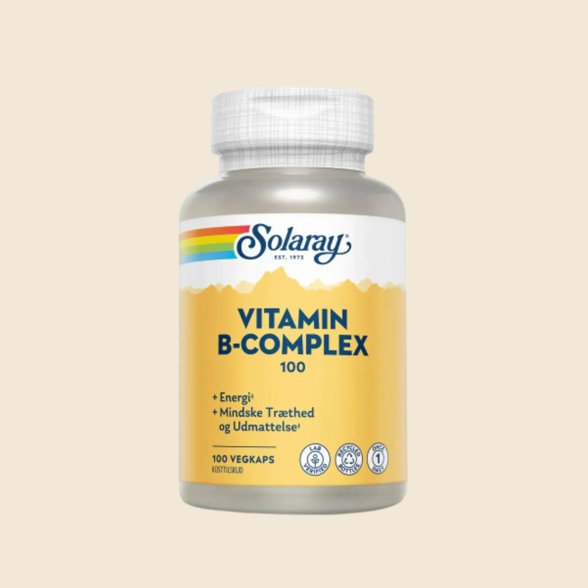 Solaray Vitamin B Complex - 100 Tabletter til Kosttilskud