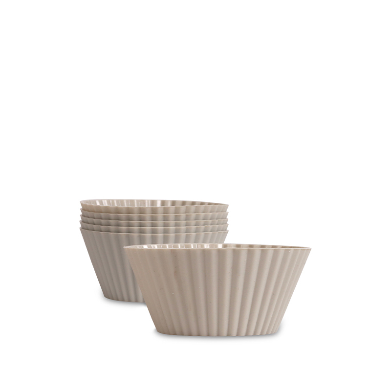 Airfryer Silikonemuffinforme 6 Stk Rund Lys Grå