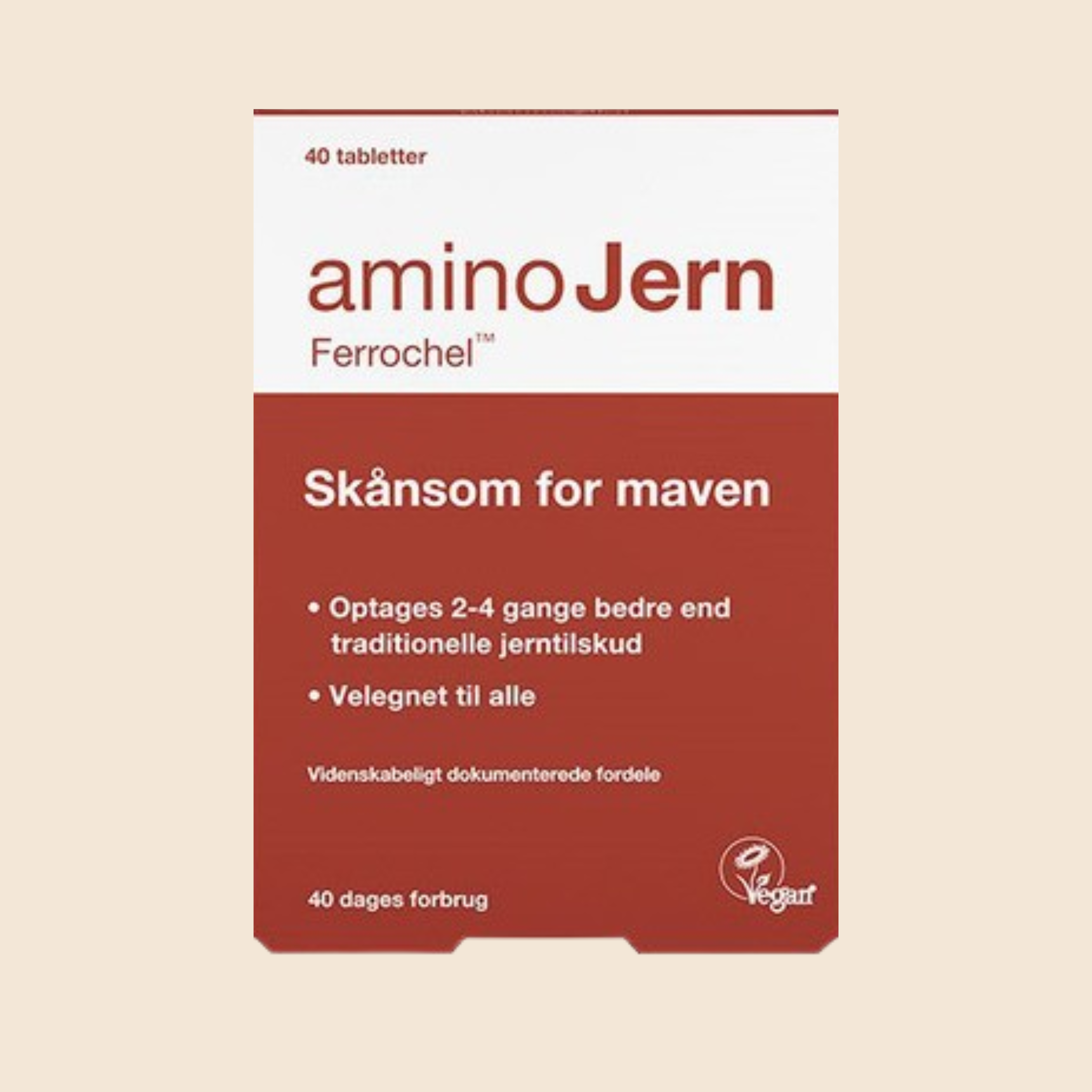 Aminojern Ferrochel   Jerntilskud Særligt Testet Til Gravide  40 Tabletter